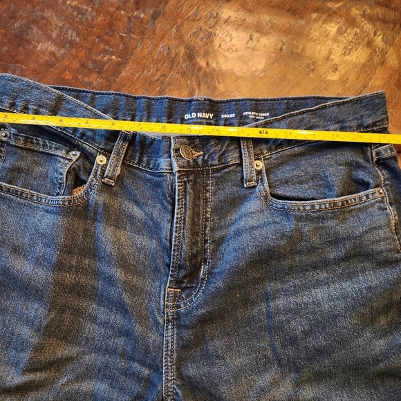 Old Navy Jeans Mens 34X32 Dark Wash Denim Athletic Taper Built In Flex 5 Pocket - Picture 5 of 7